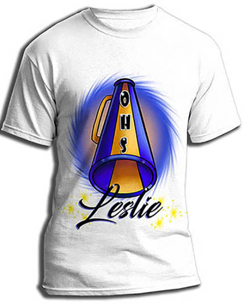 G028 Personalized Airbrush Cheerleading Tee Shirt