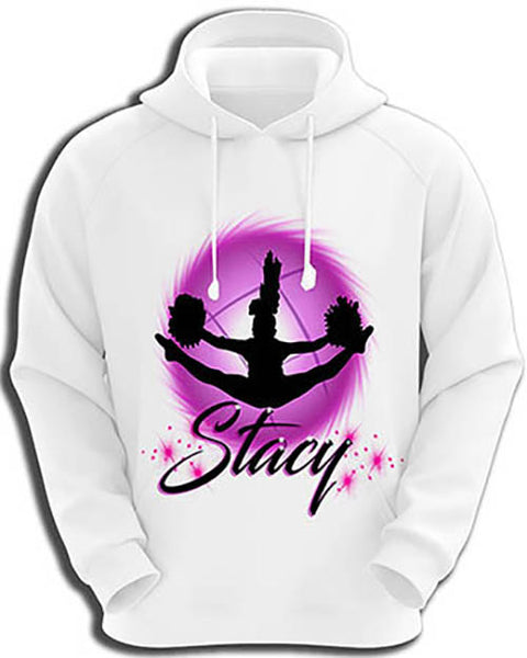 G029 Personalized Airbrush Cheerleading Hoodie Sweatshirt