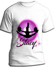 G029 Personalized Airbrush Cheerleading Tee Shirt