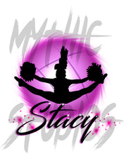 G029 Digitally Airbrush Painted Personalized Custom Cheerleading   Drawstring Backpack
