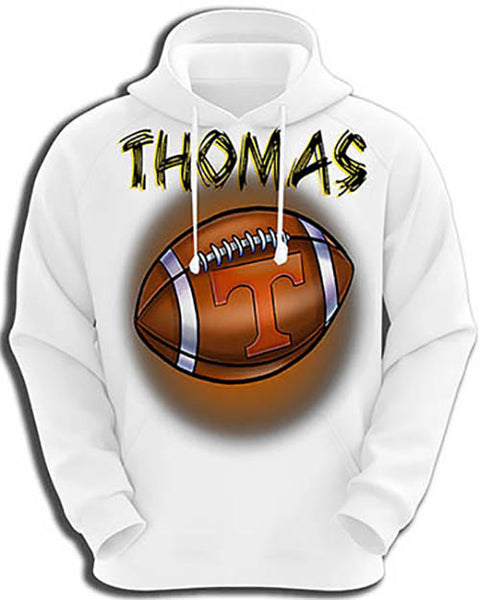 G030 Personalized Airbrush Football Hoodie Sweatshirt
