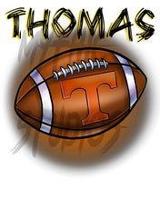 G030 Digitally Airbrush Painted Personalized Custom Football   Drawstring Backpack