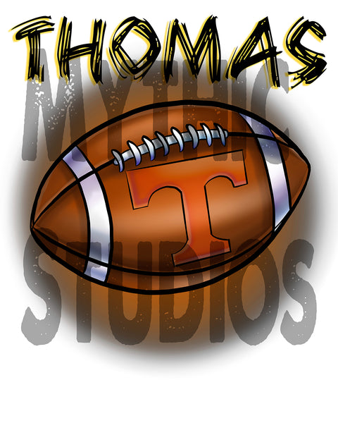 G030 Personalized Airbrush Football License Plate Tag