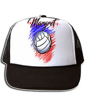 G031 Personalized Airbrush Volleyball Snapback Trucker Hat