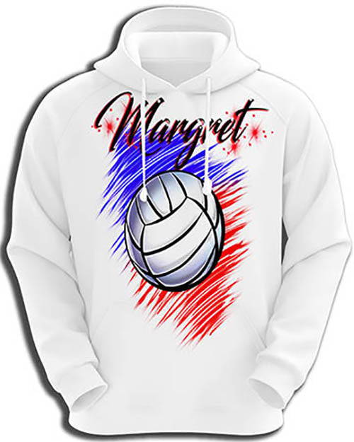 G031 Personalized Airbrush Volleyball Hoodie Sweatshirt