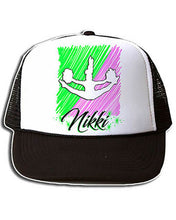 G032 Personalized Airbrush Cheerleading Snapback Trucker Hat