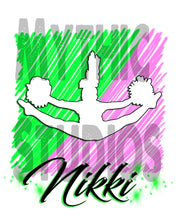 G032 Personalized Airbrush Cheerleading Tee Shirt