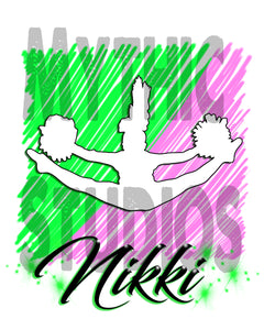 G032 Personalized Airbrush Cheerleading Hoodie Sweatshirt