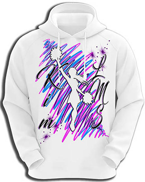 G033 Personalized Airbrushed Cheerleading Hoodie Sweatshirt