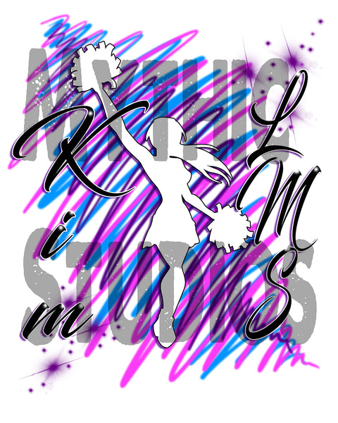 G033 Personalized Airbrushed Cheerleading License Plate Tag