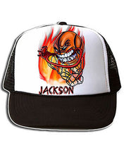G034 Personalized Airbrush Basketball Snapback Trucker Hat
