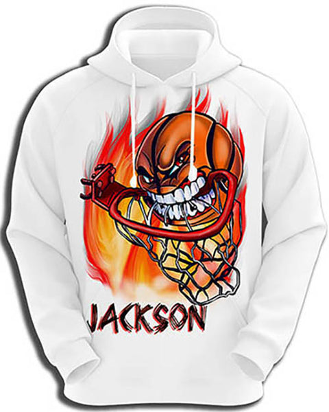 G034 Personalized Airbrush Basketball Hoodie Sweatshirt