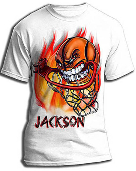 G034 Personalized Airbrush Basketball Tee Shirt