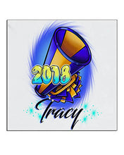 G035 Personalized Airbrushed Megaphone Ceramic Coaster
