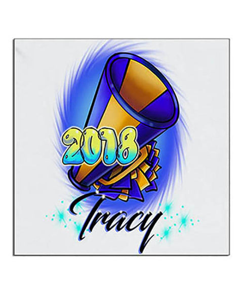 G035 Personalized Airbrushed Megaphone Ceramic Coaster