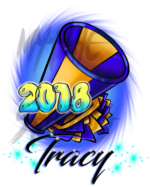 G035 Digitally Airbrush Painted Personalized Custom Megaphone   Drawstring Backpack