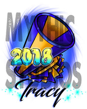 G035 Personalized Airbrushed Megaphone Ceramic Coaster