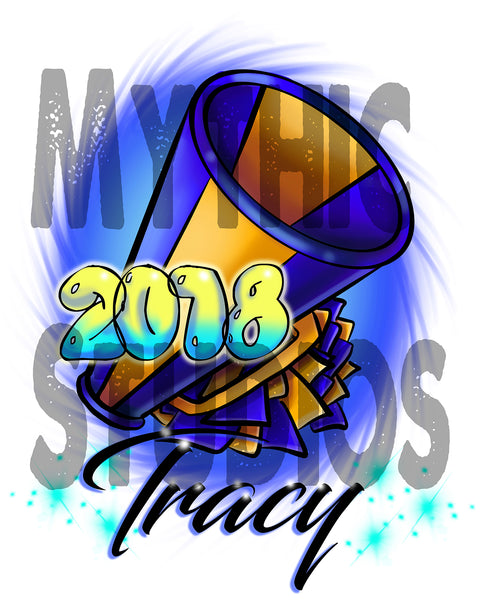 G035 Personalized Airbrushed Megaphone Ceramic Coaster