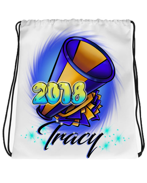 G035 Digitally Airbrush Painted Personalized Custom Megaphone   Drawstring Backpack