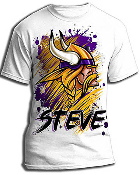 G036 Personalized Airbrushed Viking Kids and Adult Tee Shirt