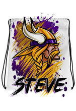 G036 Digitally Airbrush Painted Personalized Custom Viking  Drawstring Backpack