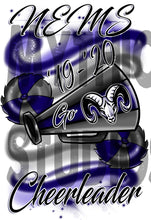G037 Personalized Airbrush Megaphone and Pom Pom Hoodie Sweatshirt