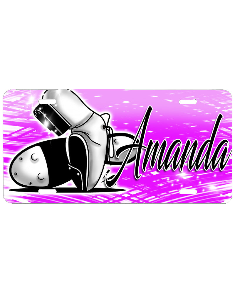 G039 Digitally Airbrush Painted Personalized Custom Clogging    Auto License Plate Tag