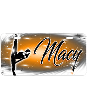 G046 Digitally Airbrush Painted Personalized Custom Dance Girl    Auto License Plate Tag