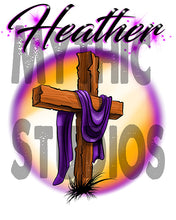 H003 Personalized Airbrushed Christian Cross Hoodie Sweatshirt