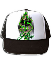 H012 Personalized Airbrushed Airbrush Money Symbol Snapback Trucker Hat