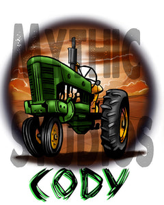 H009 Personalized Airbrushed Tractor License Plate Tag