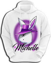 H016 Personalized Airbrushed Airbrush Girl Bunny Hoodie Sweatshirt