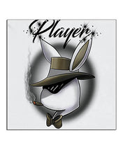 H017 Personalized Airbrushed Player Bunny Ceramic Coaster