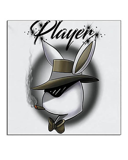 H017 Personalized Airbrushed Player Bunny Ceramic Coaster
