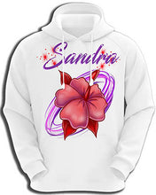 H019 Personalized Airbrushed Hibiscus Flower Hoodie Sweatshirt