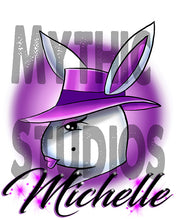 H016 Personalized Airbrushed Airbrush Girl Bunny License Plate Tag