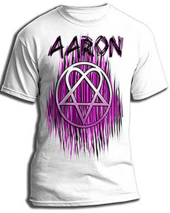 H023 Personalized Airbrushed Heart gram Tee Shirt