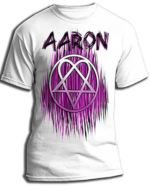 H023 Personalized Airbrushed Heart gram Tee Shirt