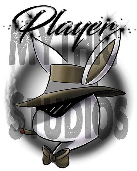 H017 Personalized Airbrushed Player Bunny Hoodie Sweatshirt