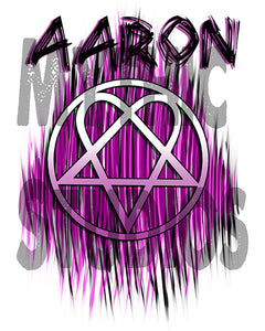 H023 Personalized Airbrushed Heart gram Hoodie Sweatshirt