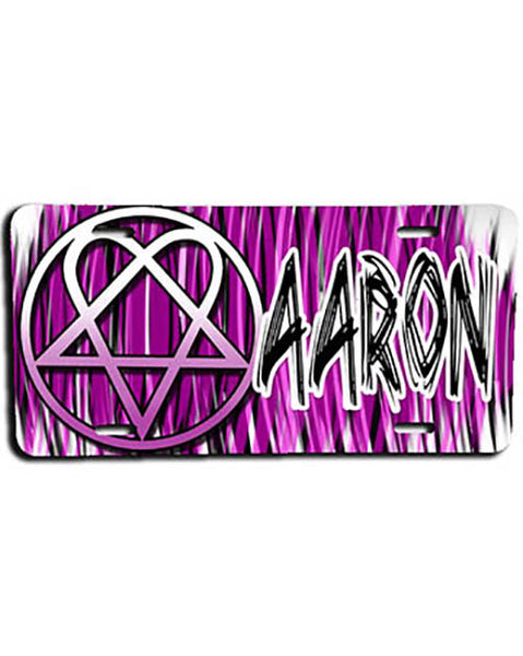 H023 Personalized Airbrushed Heart gram License Plate Tag