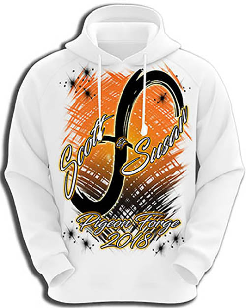 H048 Personalized Airbrushed Infinity Sign Hoodie Sweatshirt