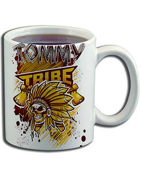 H049 Personalized Airbrushed SKull Logo Ceramic Coffee Mug
