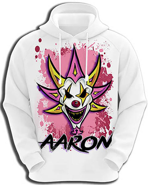 H052 Personalized Airbrushed Wicked clown Hoodie Sweatshirt