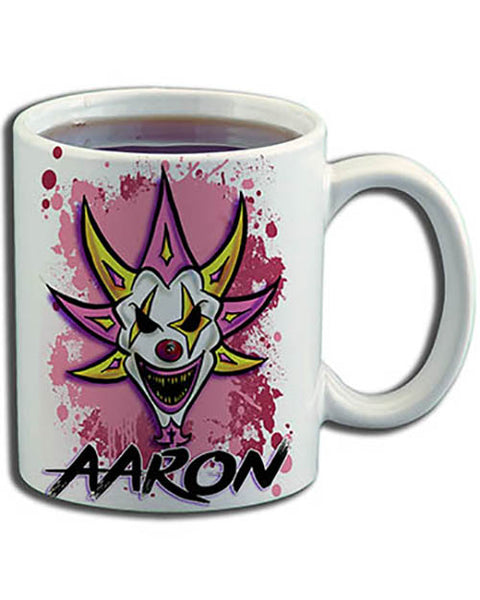 H052 Personalized Airbrushed Wicked Clown Ceramic Coffee Mug