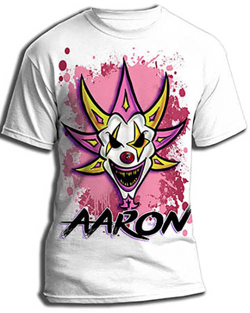 H052 Personalized Airbrushed Wicked Clown Kids and Adult Tee Shirt