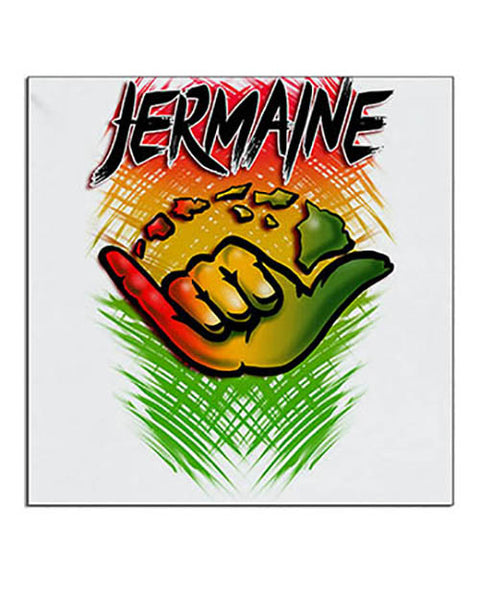 H053 Personalized Airbrushed Shaka Logo Ceramic Coaster