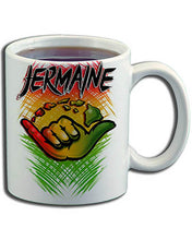 H053 Personalized Airbrushed Shaka Logo Ceramic Coffee Mug