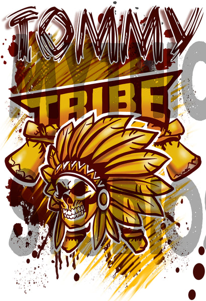 H049 Personalized Airbrushed Skull Logo License Plate Tag