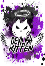 H050 Personalized Airbrushed Devil Kitten License Plate Tag